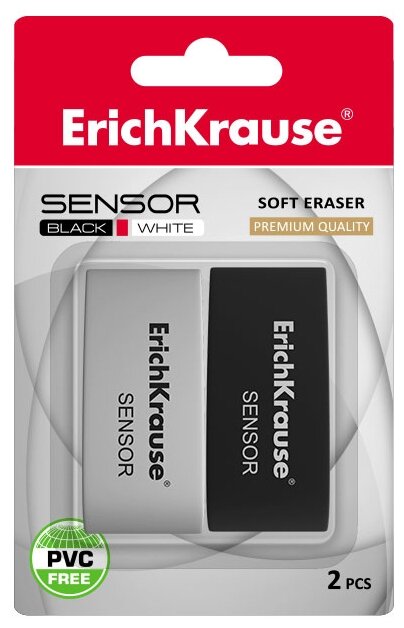 ErichKrause Набор ластиков Sensor Black&White, 2 шт. (фото modal 5)