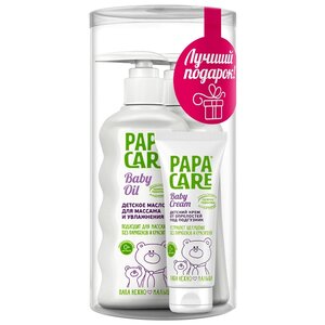 Papa Care Подарочный набор: Крем-мыло для рук с антибактериальным эффектом (250 мл) + Детское масло для массажа и увлажнения кожи (150 мл) + Крем от опрелостей под подгузник (100 мл) (фото modal nav 1)