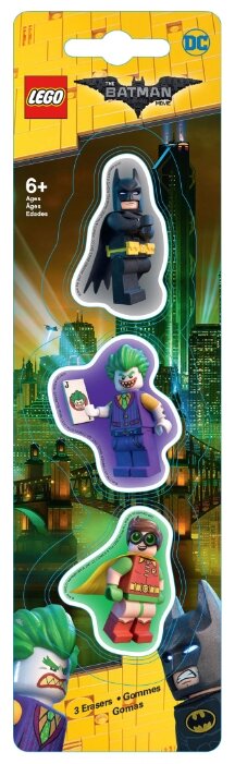 LEGO Набор ластиков Batman movie (Batman/Robin/The Joker) 3 шт. (фото modal 1)