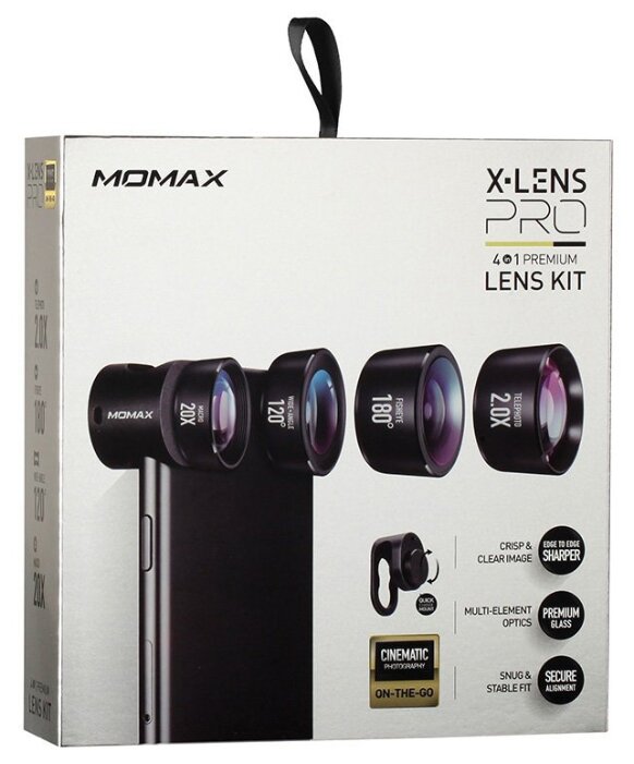 Набор объективов MOMAX X-Lens Pro 4 in 1 Premium Lens Kit (фото modal 3)