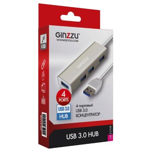 USB-концентратор Ginzzu GR-517UB, разъемов: 4 (фото modal nav 2)