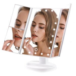 Зеркало косметическое настольное Superstar Tri-folded с подсветкой (фото modal nav 2)