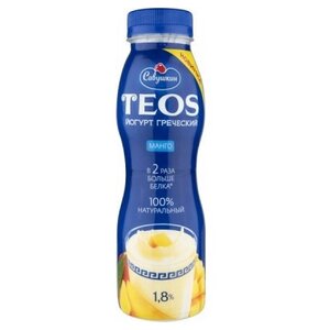 Питьевой йогурт Савушкин TEOS Греческий манго 1.8%, 300 г (фото modal nav 1)