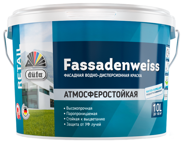 Водоэмульсионная краска Dufa Retail Fassadenweiss (фото modal 1)