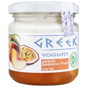 Йогурт Healthy products Greek Греческий обезжиренный с наполнителем Персик-Маракуйя 0.5%, 165 г (фото modal nav 1)
