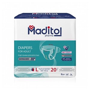 Подгузники для взрослых Maditol Extra dry (20 шт.) (фото modal nav 1)