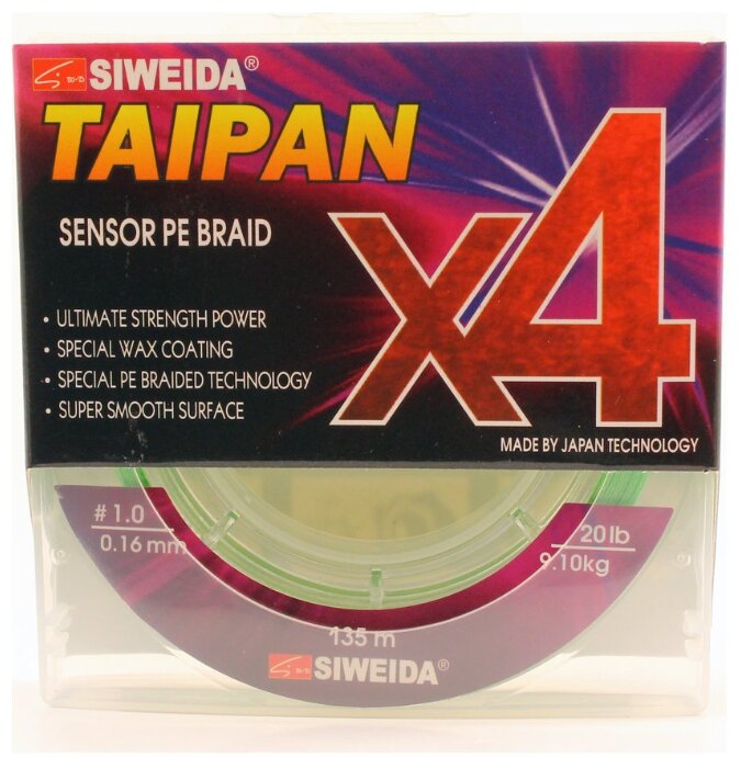Плетеный шнур SIWEIDA TAIPAN SENSOR PE BRAID X4 (фото modal 2)