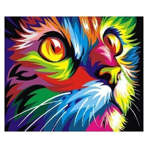 Paintboy Картина по номерам GX 4228 Радужный кот (Ваю Ромдони) 40*50 см. (фото modal nav 1)