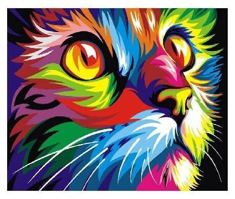 Paintboy Картина по номерам GX 4228 Радужный кот (Ваю Ромдони) 40*50 см. (фото modal 1)