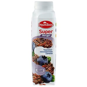 Питьевой йогурт Вкуснотеево Super Черника-насыщенные семена 1.3%, 320 г (фото modal nav 1)
