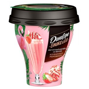 Питьевой йогурт Даниссимо Shake&Go со вкусом клубничного мороженого 5.2%, 260 г (фото modal nav 1)
