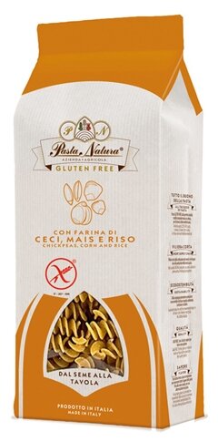 Pasta Natura Макароны Fusilli из нута, кукурузы и риса без глютена, 250 г (фото modal 1)