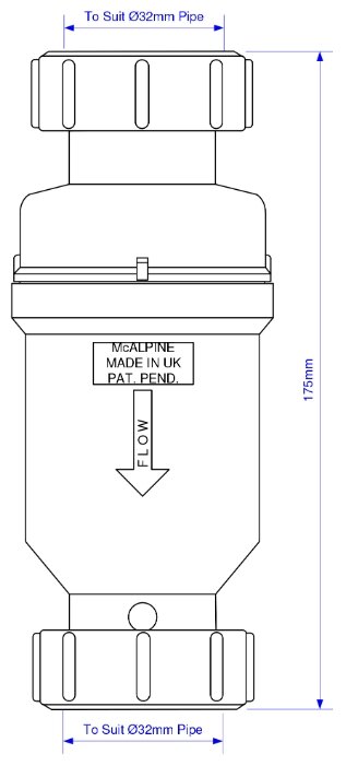 Сифон для раковины McALPINE MRNRV32C-PB (фото modal 2)