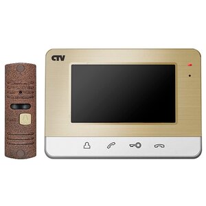 Комплектная дверная станция (домофон) CTV CTV-DP401 коричневый (дверная станция) коричневый (домофон) (фото modal nav 1)