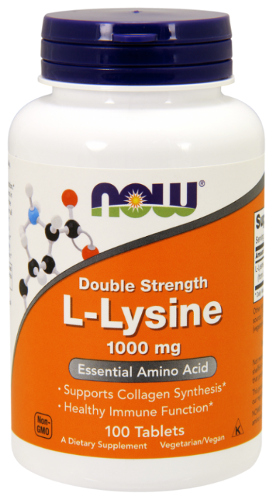 Аминокислота NOW L-Lysine 1000 mg (100 таблеток) (фото modal 1)