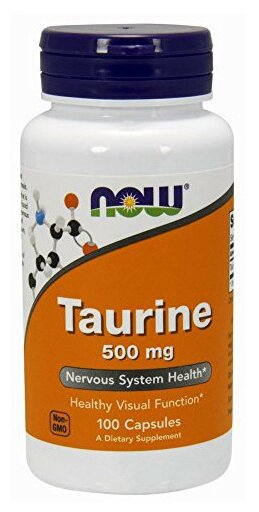 Аминокислота NOW Taurine 500 mg (100 капсул) (фото modal 1)