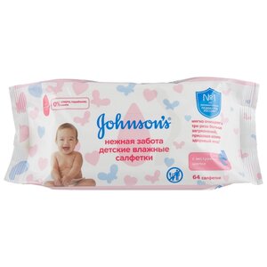 Влажные салфетки Johnson's Baby Нежная забота с экстрактом шелка запасной блок (фото modal nav 2)