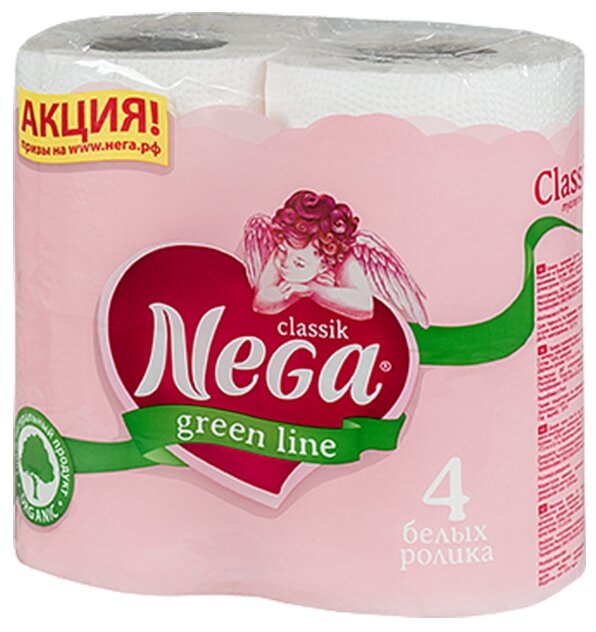 Туалетная бумага Nega Classik белая двухслойная (фото modal 1)