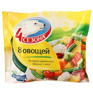 4 Сезона Замороженная овощная смесь 8 овощей 400 г (фото modal nav 1)