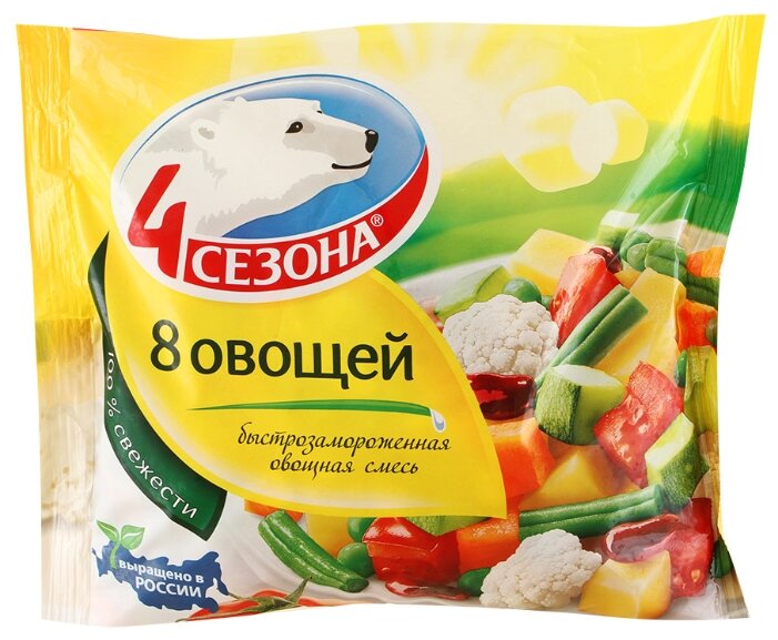 4 Сезона Замороженная овощная смесь 8 овощей 400 г (фото modal 1)