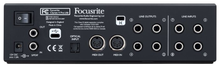 Внешняя звуковая карта Focusrite Clarett 4Pre USB (фото modal 2)