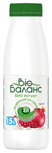 Питьевой йогурт Био Баланс с бифидобактериями Гранат 1.5%, 330 г (фото modal 2)