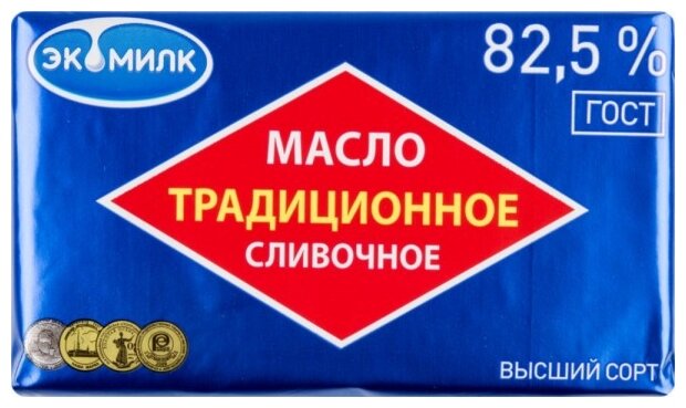 Экомилк Масло сливочное Традиционное 82.5%, 450 г (фото modal 2)