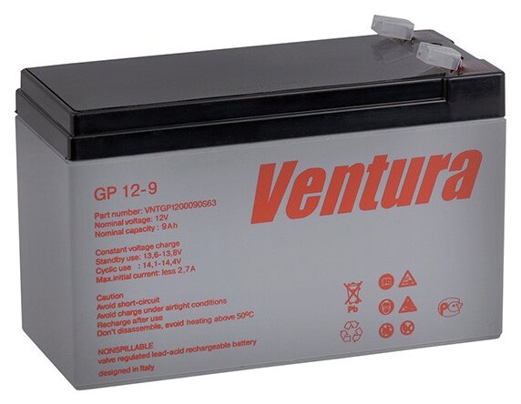 Аккумуляторная батарея Ventura GP 12-9 9 А·ч (фото modal 1)