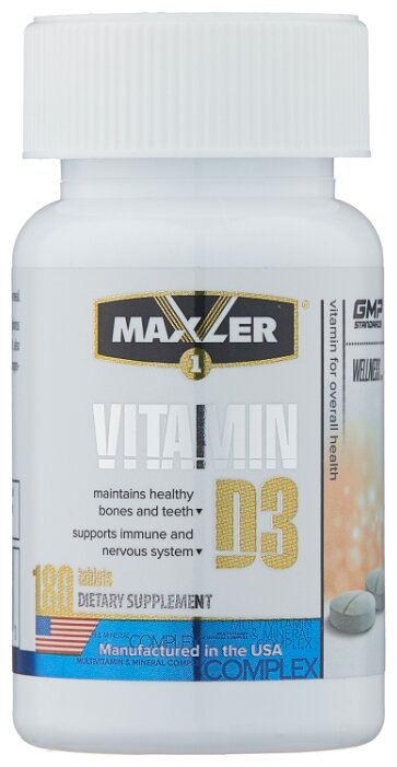 Минерально-витаминный комплекс Maxler Vitamin D3 (180 таблеток) (фото modal 1)