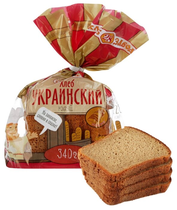 Хлебозавод №28 Хлеб Украинский Новый формовой пшенично-ржаной в нарезке 340 г (фото modal 1)