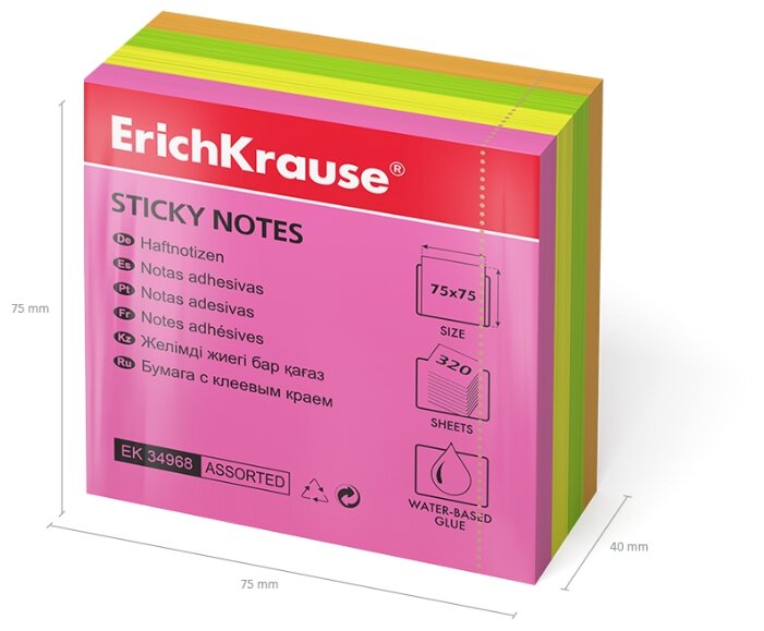 ErichKrause блок-кубик 75х75 мм, 320 штук (34968/34967) (фото modal 3)