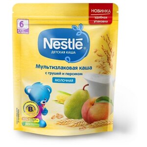 Каша Nestlé молочная мультизлаковая с грушей и персиком (с 6 месяцев) 220 г дойпак (фото modal nav 1)