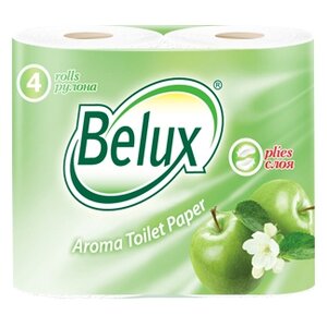 Туалетная бумага Belux Aroma зеленая двухслойная Яблоко (фото modal nav 1)