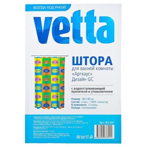 Штора для ванной Vetta 461-447 180х180 (фото modal nav 2)