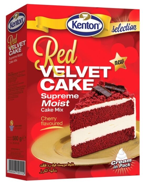 Kenton Смесь для торта Красный бархат Selection Red Velvet Cake, 0.58 кг (фото modal 1)