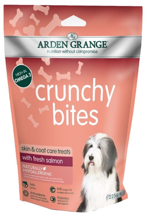 Лакомство для собак Arden Grange Crunchy Bites с лососем (фото modal 1)