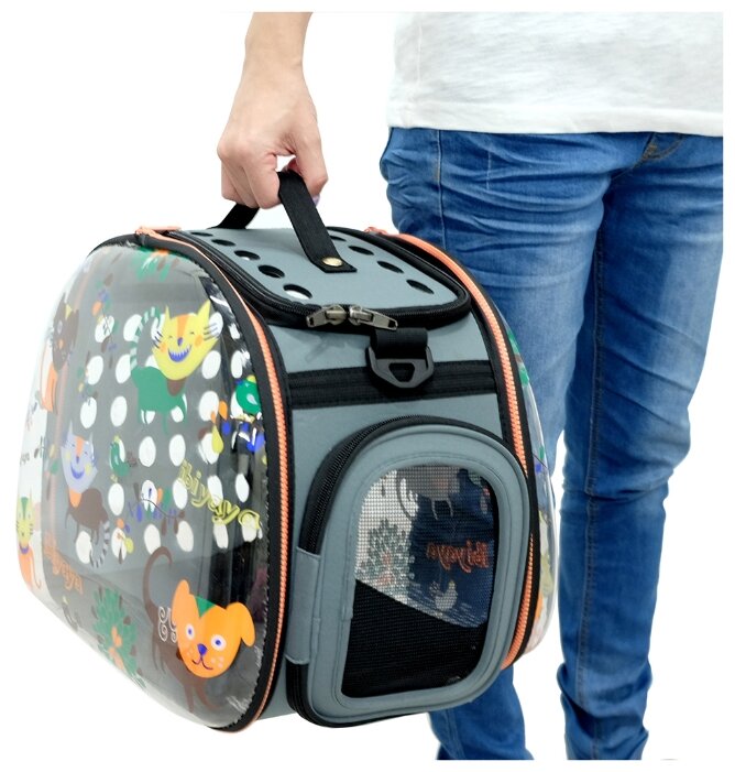 Переноска-сумка для собак Ibiyaya Transparent Hardcase Carrier 46х30х32 см (фото modal 5)