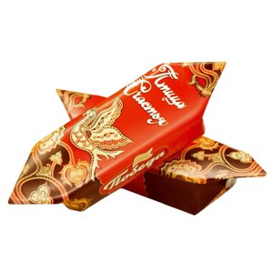 Конфеты Победа вкуса Птица счастья вафельные с начинкой из тертого миндаля в сливочном шоколаде, коробка (фото modal nav 1)