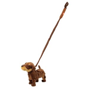 Мягкая игрушка Пушистые друзья Собачка на жестком поводке коричневая 23 см (фото modal nav 2)