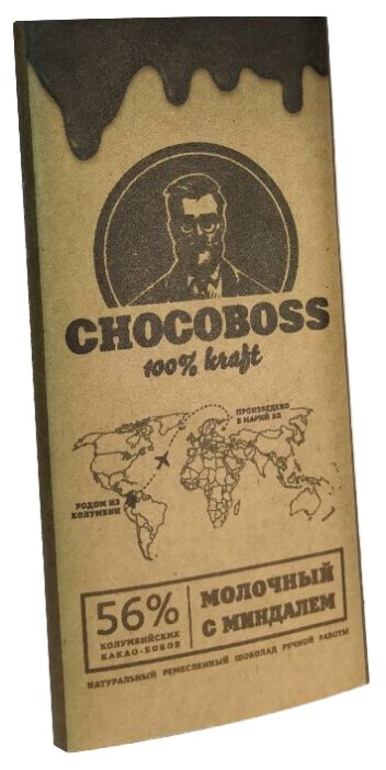 Шоколад Chocoboss молочный с миндалем (фото modal 2)