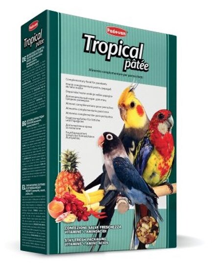 Padovan корм Tropical Patee с фруктами для средних попугаев (фото modal 1)