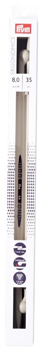 Спицы Prym полимерные Ergonomics диаметр 8 мм, длина 35 см (фото modal 1)