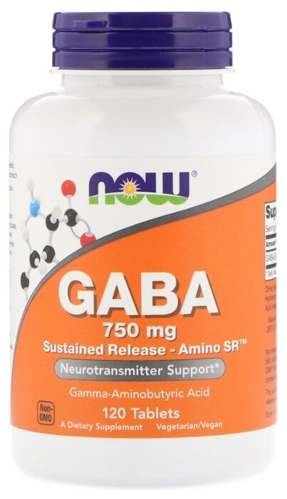 Аминокислота NOW GABA 750 mg (120 таблеток) (фото modal 1)