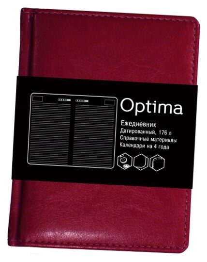 Ежедневник Listoff Optima недатированный, искусственная кожа, А6, 136 листов (фото modal 3)