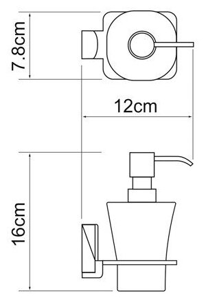 Дозатор для жидкого мыла WasserKRAFT Exter K-5299 (фото modal 3)