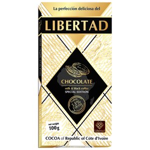 Шоколад Libertad молочный с кофе (фото modal nav 1)