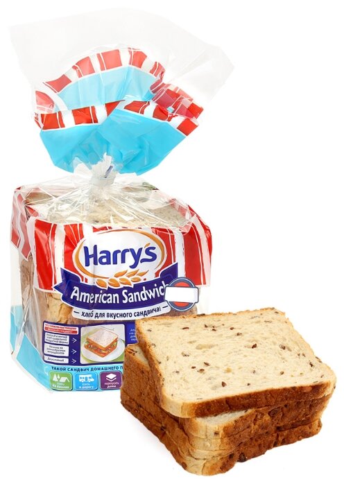 Harrys Хлеб American Sandwich 7 злаков сандвичный в нарезке 470 г (фото modal 1)
