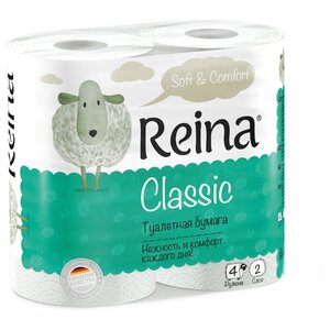 Туалетная бумага Reina Classic белая двухслойная (фото modal nav 1)