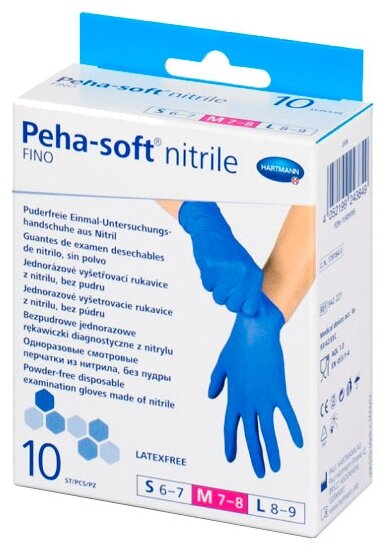 Перчатки смотровые Hartmann Peha-soft nitrile fino (фото modal 1)