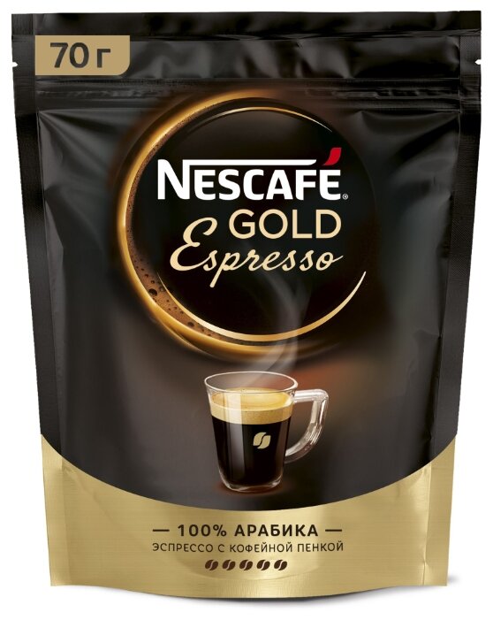 Кофе растворимый Nescafe Gold Espresso с пенкой, пакет (фото modal 1)